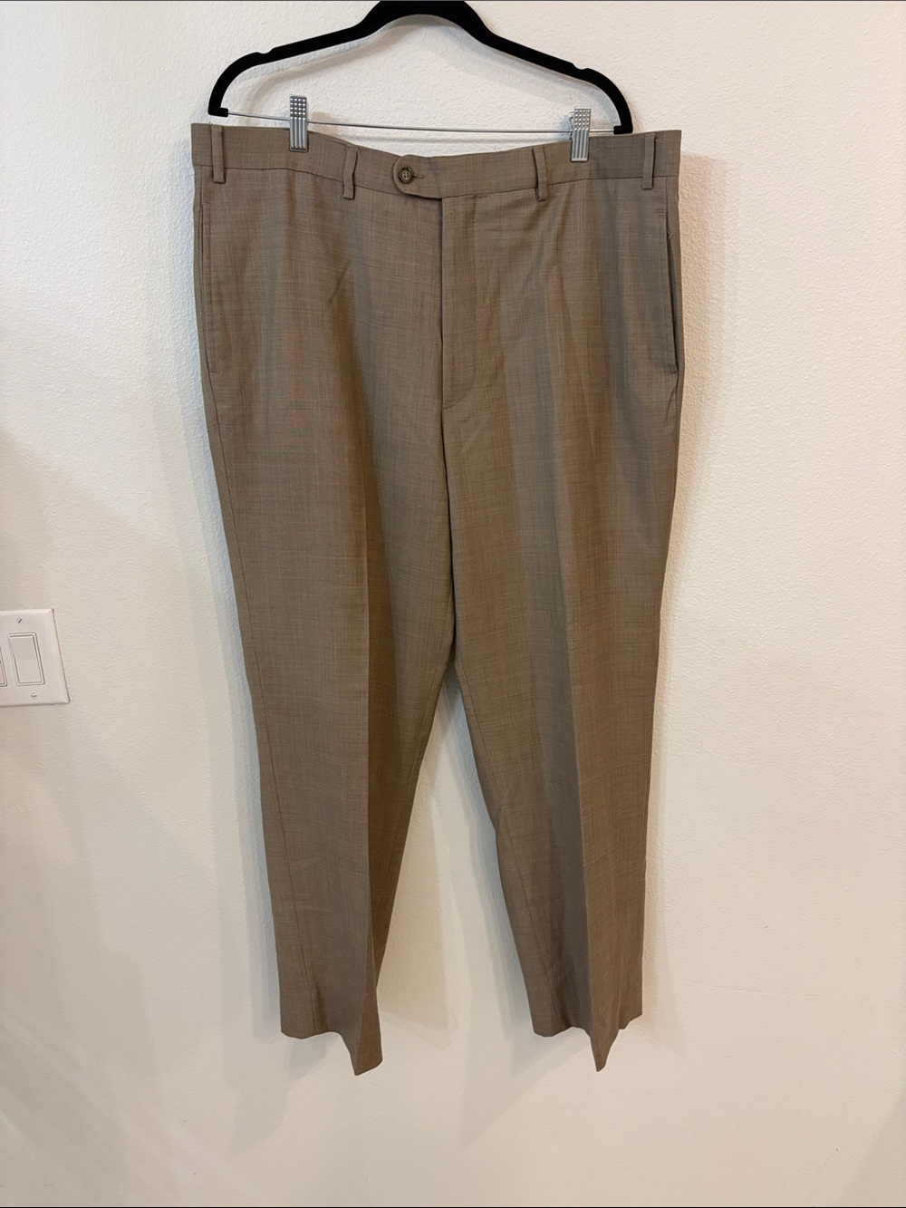 Bachrach Men's Dress Pants in Tan/Brown - Wool/Cashmere Blend
